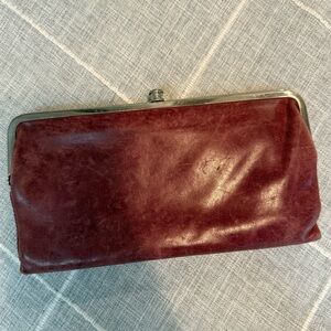 Vintage Burgundy Leather Clutch